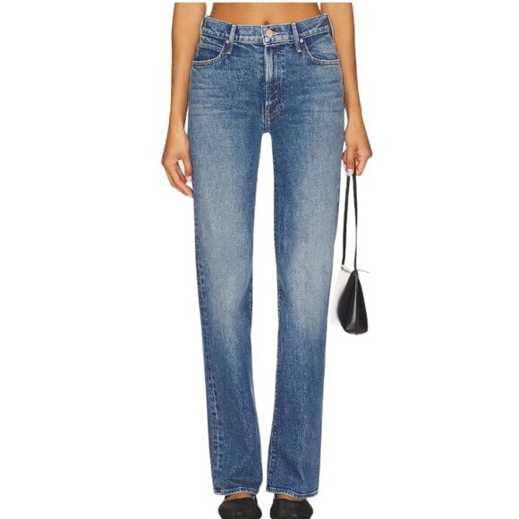 MOTHER The Kick It Jeans in Tequila Sunrise, Cotton, Hi-Rise, Straight, Size 31 - Picture 2 of 12